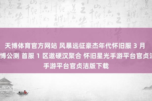 天博体育官方网站 风暴远征豪杰年代怀旧服 3 月 25 日汜博公测 首服 1 区邀硬汉聚合 怀旧星光手游平台官贞洁版下载