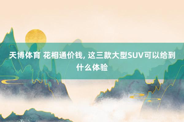 天博体育 花相通价钱， 这三款大型SUV可以给到什么体验