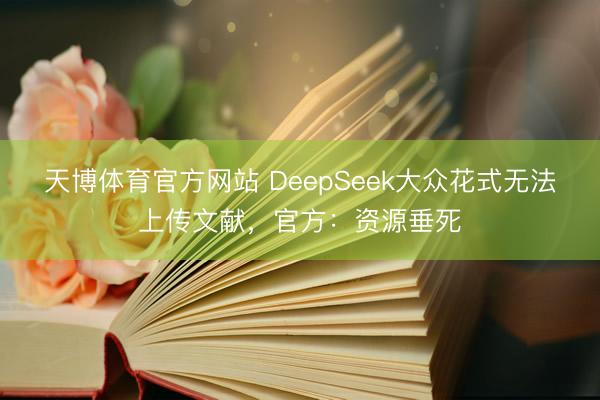 天博体育官方网站 DeepSeek大众花式无法上传文献，官方：资源垂死