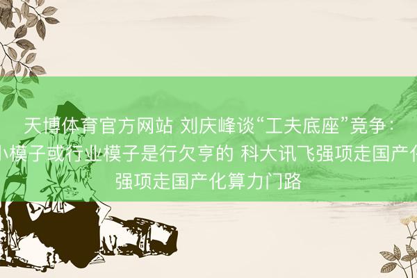 天博体育官方网站 刘庆峰谈“工夫底座”竞争：单纯作念小模子或行业模子是行欠亨的 科大讯飞强项走国产化算力门路