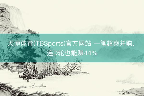 天博体育(TBSports)官方网站 一笔超爽并购， 连D轮也能赚44%