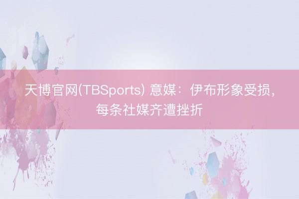 天博官网(TBSports) 意媒：伊布形象受损，每条社媒齐遭挫折