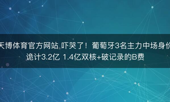 天博体育官方网站 吓哭了!葡萄牙3名主力中场身价诡计3.2亿 1.4亿双核+破记录的B费