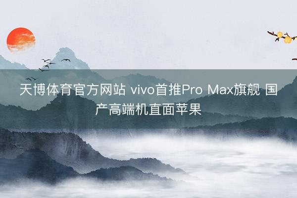 天博体育官方网站 vivo首推Pro Max旗舰 国产高端机直面苹果