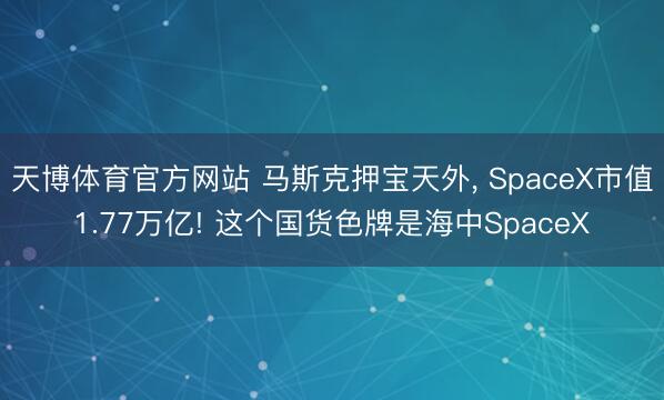 天博体育官方网站 马斯克押宝天外, SpaceX市值1.77万亿! 这个国货色牌是海中SpaceX